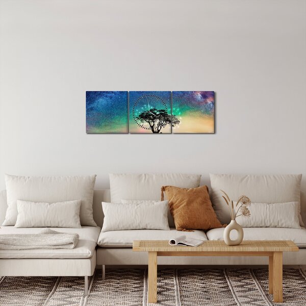 Tablou - Relaxare sub stele (cu ceas) (90x30 cm)