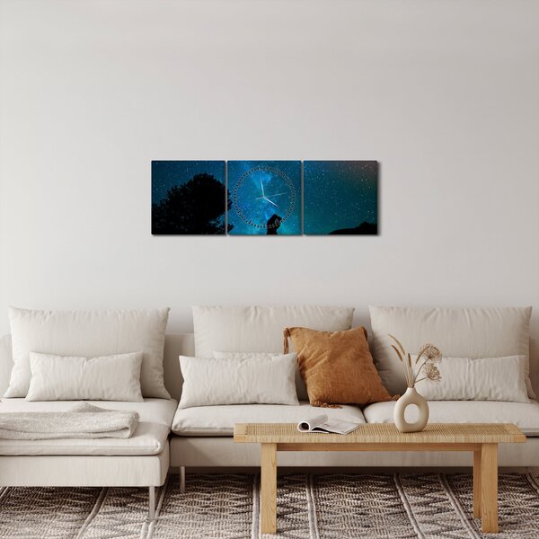 Tablou - Întâlnire sub stele (cu ceas) (90x30 cm)