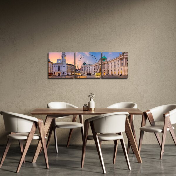 Tablou - Austria, Viena (cu ceas) (90x30 cm)