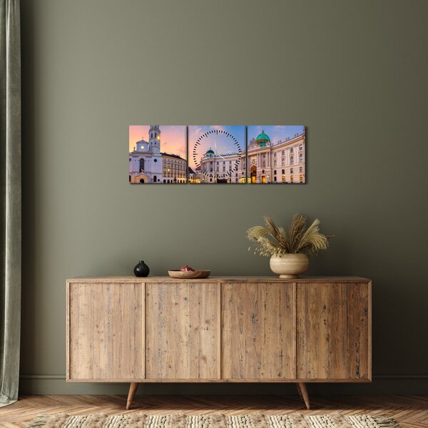 Tablou - Austria, Viena (cu ceas) (90x30 cm)