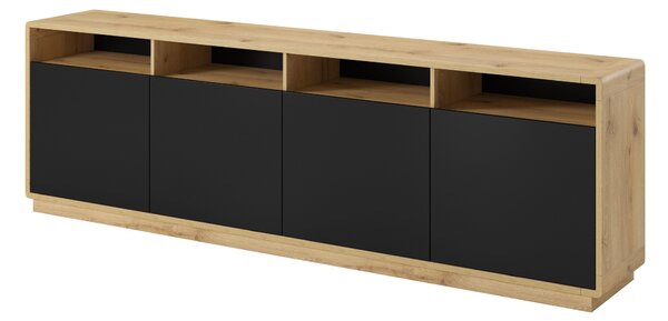 Comodă Albert Typ 25 (Stejar taurus + negru mat). Promo -21%. 1034879