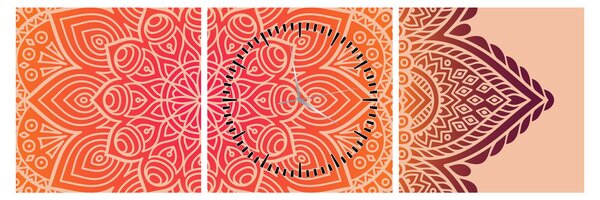Tablou - Mandala artă (cu ceas) (90x30 cm)