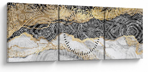 Tablou - Mandala în marmură (cu ceas) (90x30 cm)