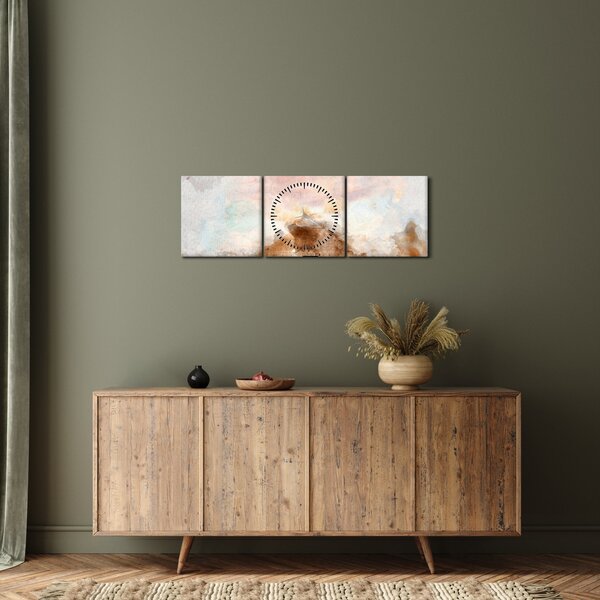 Tablou - Maldive, debarcader din lemn (cu ceas) (90x30 cm)