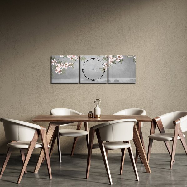 Tablou - Peisaj cu lună (cu ceas) (90x30 cm)