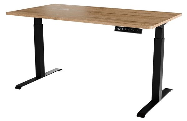 Masă PC cu Înălțime reglabilă electric Fega Long 150 (Stejar wotan + Negru) . 1103356