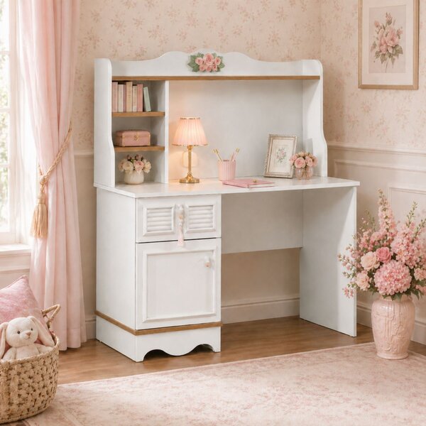 Birou de studiu cu unitate 120x138x60 cm pentru camera copiilor Colectia Luna