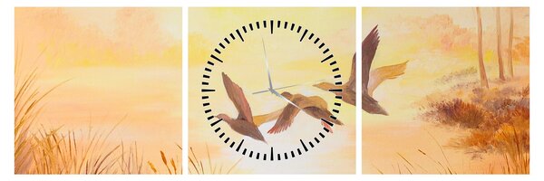 Tablou - Macarale la apus de soare (cu ceas) (90x30 cm)