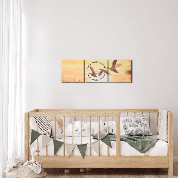Tablou - Macarale la apus de soare (cu ceas) (90x30 cm)