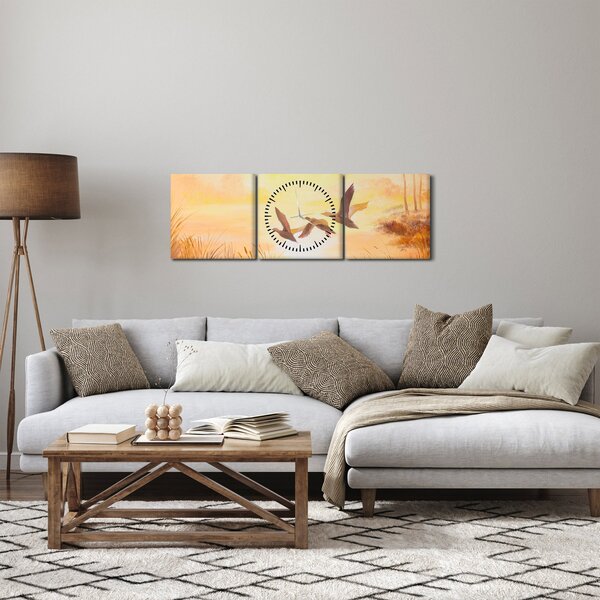 Tablou - Macarale la apus de soare (cu ceas) (90x30 cm)
