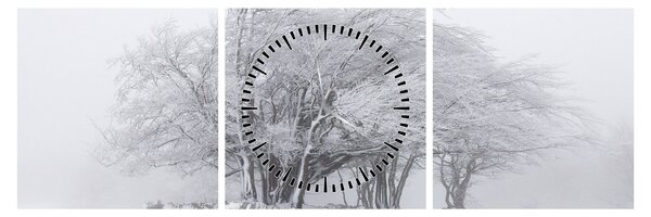 Tablou - Iarnă albă (cu ceas) (90x30 cm)