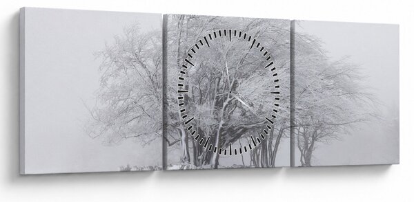 Tablou - Iarnă albă (cu ceas) (90x30 cm)