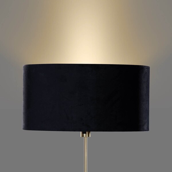 Lampă de podea aurie cu abajur oval din catifea neagră 50 cm - Parte