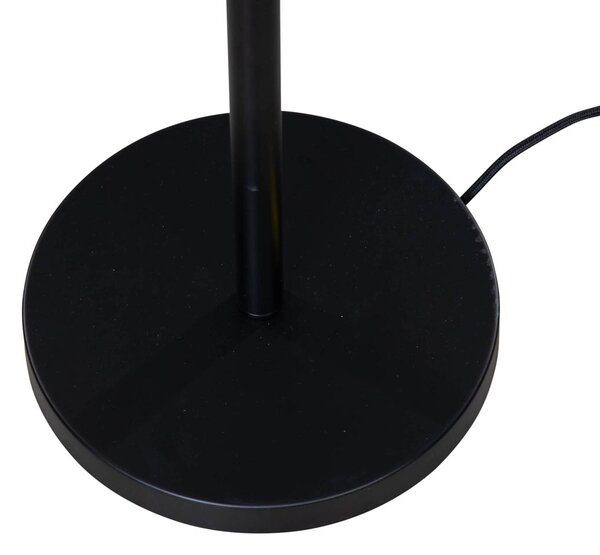 Lampă de podea neagră cu abajur oval din catifea 50cm - Simplo