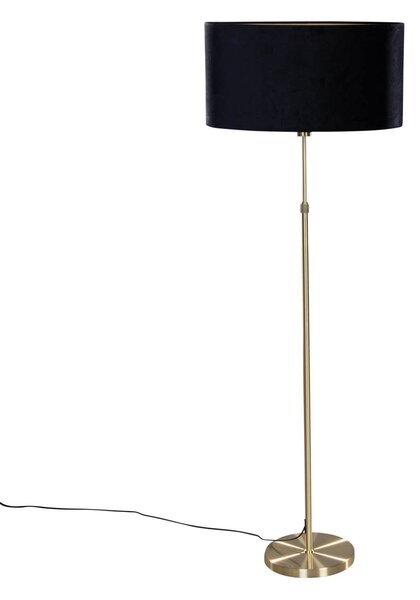 Lampă de podea aurie cu abajur oval din catifea neagră 50 cm - Parte