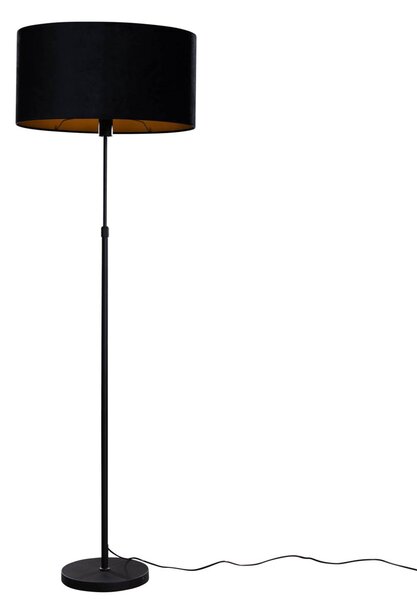 Lampă de podea neagră cu abajur oval din velur 50cm - Parte