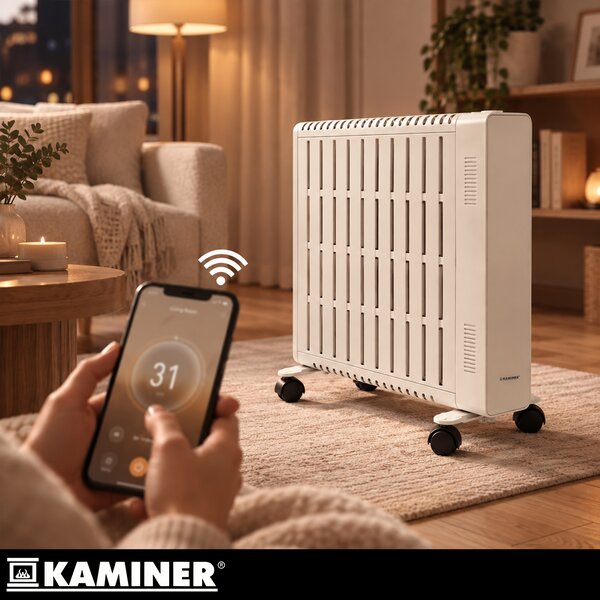 Calorifer electric cu ulei Kaminer Arvell - radiator alb