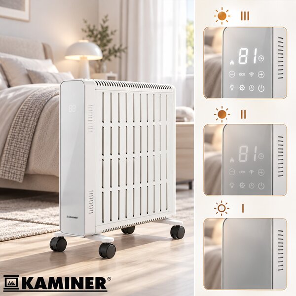 Calorifer electric cu ulei Kaminer Arvell - radiator alb