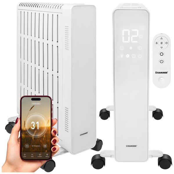 Calorifer electric cu ulei Kaminer Arvell - radiator alb