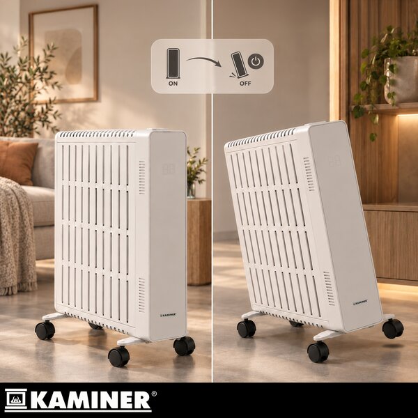 Calorifer electric cu ulei Kaminer Arvell - radiator alb