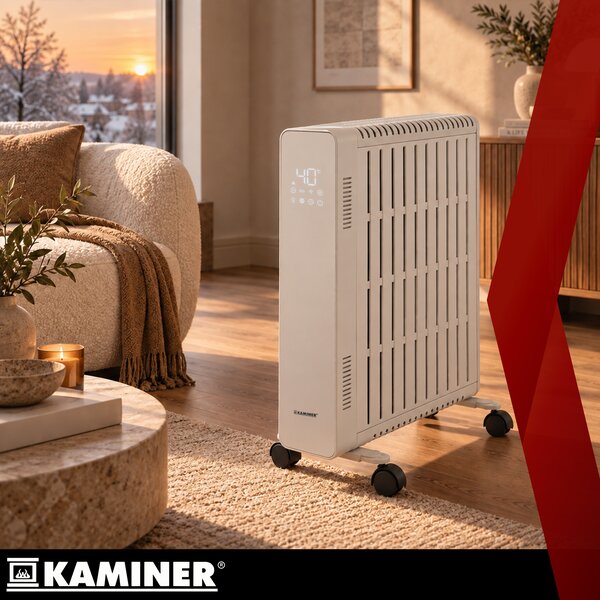 Calorifer electric cu ulei Kaminer Arvell - radiator alb