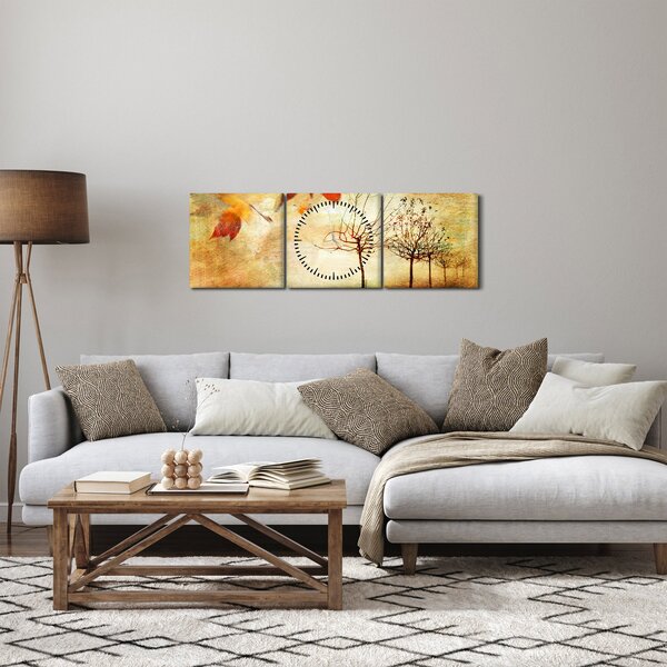 Tablou - Dispoziție de toamnă (cu ceas) (90x30 cm)