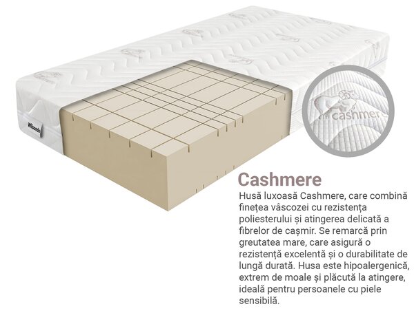 Saltea înaltă din spumă Orion 80x200x26 - husă Cashmere