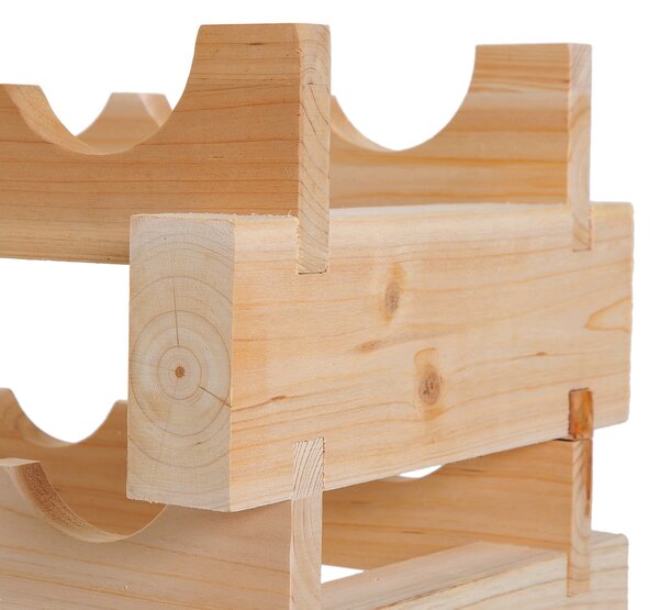 HOMCOM Raft pentru Sticle din Lemn de Brad cu 6 Rafturi pentru 72 de Sticle, 114x28x85 cm, Lemn Natural | Aosom Romania