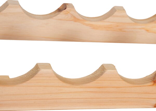 HOMCOM Raft pentru Sticle din Lemn de Brad cu 6 Rafturi pentru 72 de Sticle, 114x28x85 cm, Lemn Natural | Aosom Romania