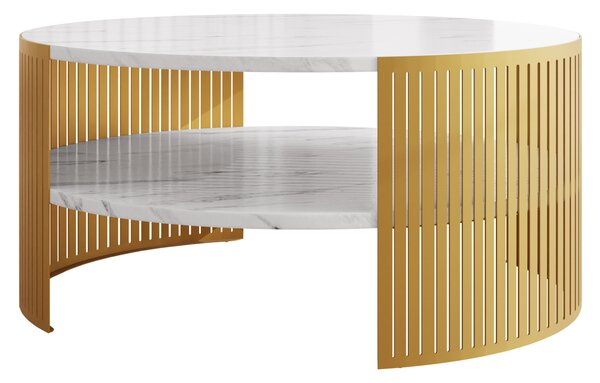 Măsuță de cafea Zentono Gold (auriu + Marmură Alb) . 1103775