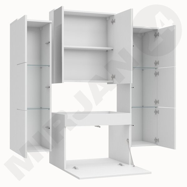 Z0ND0 Mobilier baie Mendana (Alb + lucios negru) . 1103978