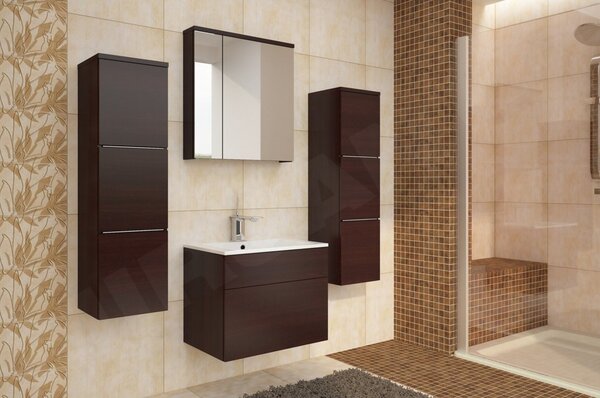 Z0ND0 Mobilier baie Mendana (Alb + lucios negru) . 1103978