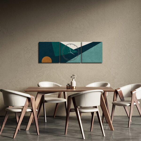 Tablou - Abstract cubic (cu ceas) (90x30 cm)
