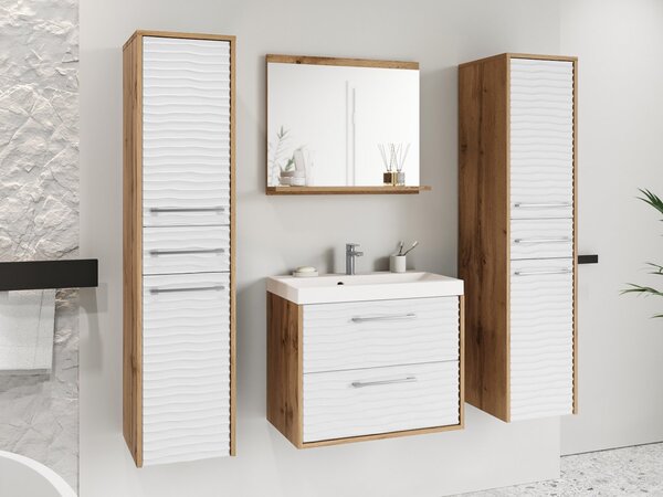 Z0ND0 Mobilier baie Tameko III (Stejar wotan + Alb) . 1104086