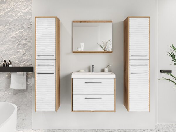 Z0ND0 Mobilier baie Tameko III (Stejar wotan + Alb) . 1104086