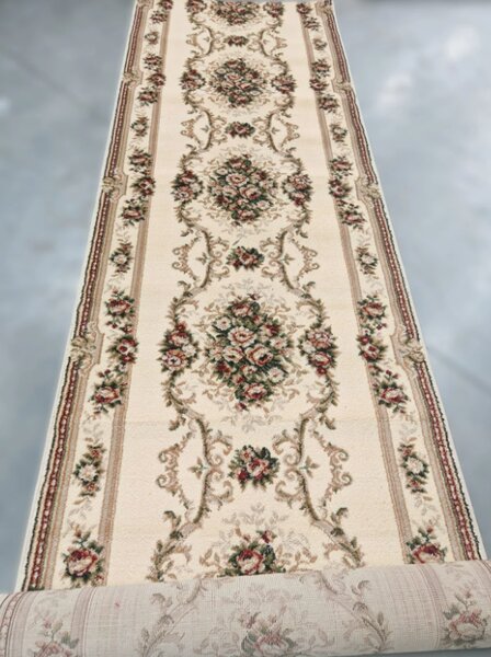 Traversa Hol, Model Clasic 574/100, Festonata, Latime 100 cm, Crem 100 x 300