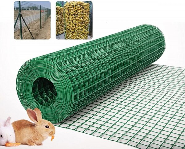 Plasa verde din sarma sudata plastifiata, ochi 13 mm