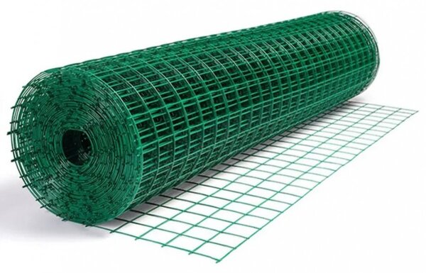 Plasa verde din sarma sudata plastifiata, ochi 13 mm
