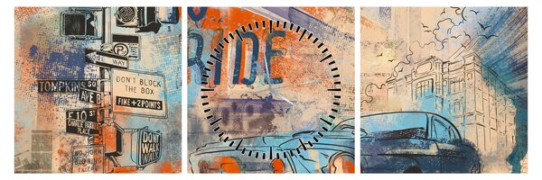 Tablou - Născut să călătorească (cu ceas) (90x30 cm)