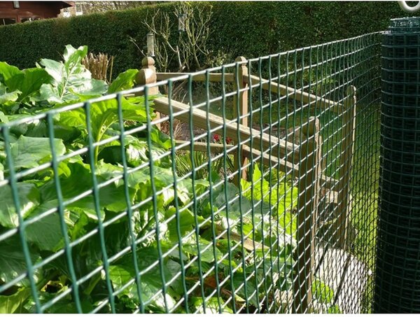 Plasa verde din sarma sudata plastifiata, ochi 13 mm