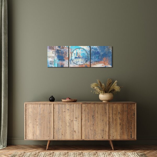 Tablou - Născut să călătorească (cu ceas) (90x30 cm)