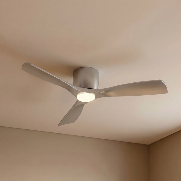 Lucande Ventilator de tavan cu LED-uri Smart Moneno, argintiu, DC, Tuya, reglabil, Metalic, Camera de zi / sufragerie, Metal, Modern