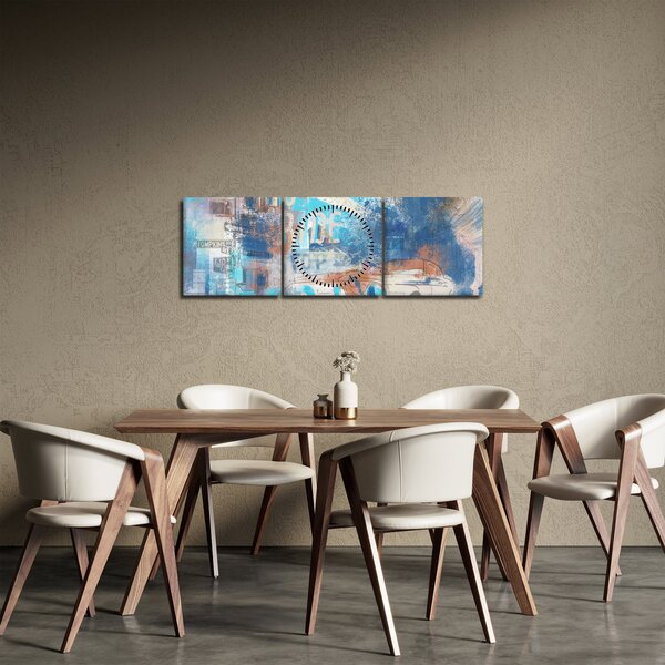 Tablou - Născut să călătorească (cu ceas) (90x30 cm)