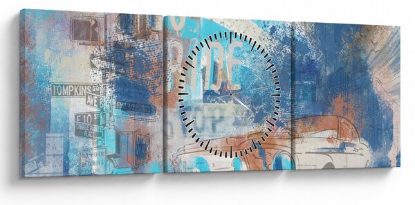 Tablou - Născut să călătorească (cu ceas) (90x30 cm)