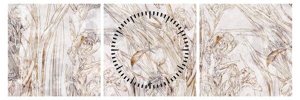 Tablou - Iris (cu ceas) (90x30 cm)