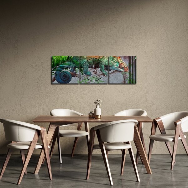 Tablou - Cameleon (cu ceas) (90x30 cm)