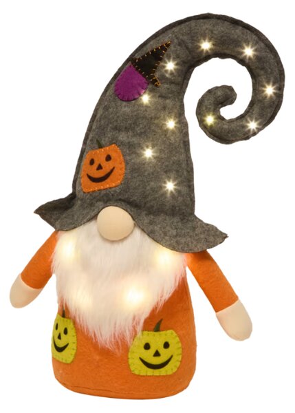 Gnom decorativ HALLOWEEN GNOME cu iluminare LED, 40 cm - culori diferite Culoare: Portocaliu