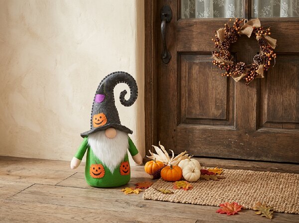 Gnom decorativ HALLOWEEN GNOME cu iluminare LED, 40 cm - culori diferite Culoare: Portocaliu