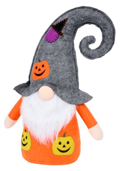 Gnom decorativ HALLOWEEN GNOME cu iluminare LED, 40 cm - culori diferite Culoare: Portocaliu