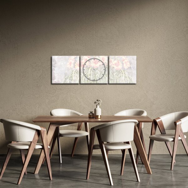 Tablou - Fresca crinilor (cu ceas) (90x30 cm)
